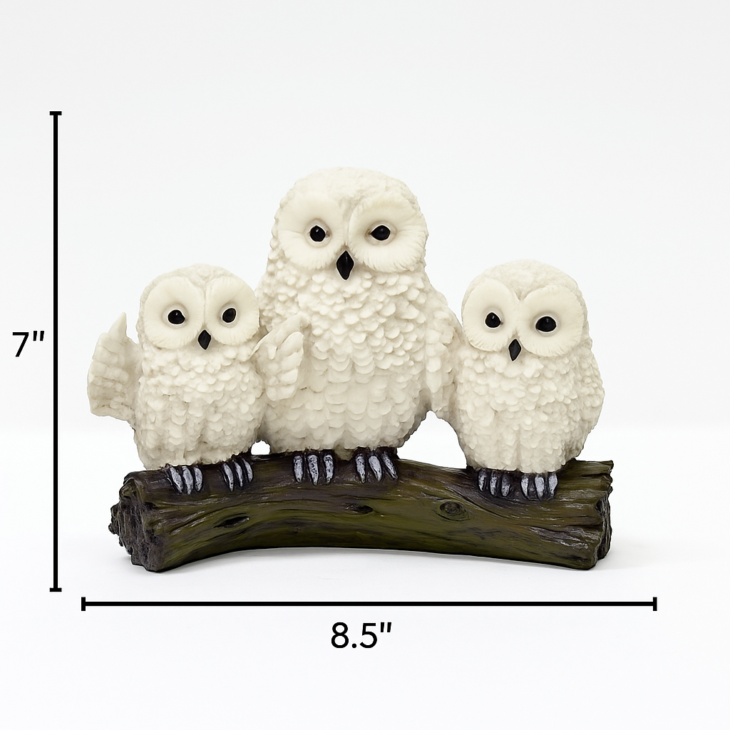 Ivory Owl Family Showpiece