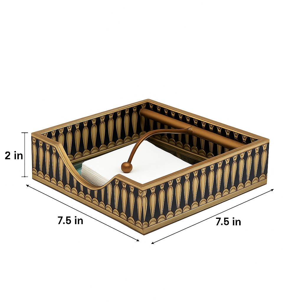 Luxury Brass Napkin Tissue with Classic Architectural Design