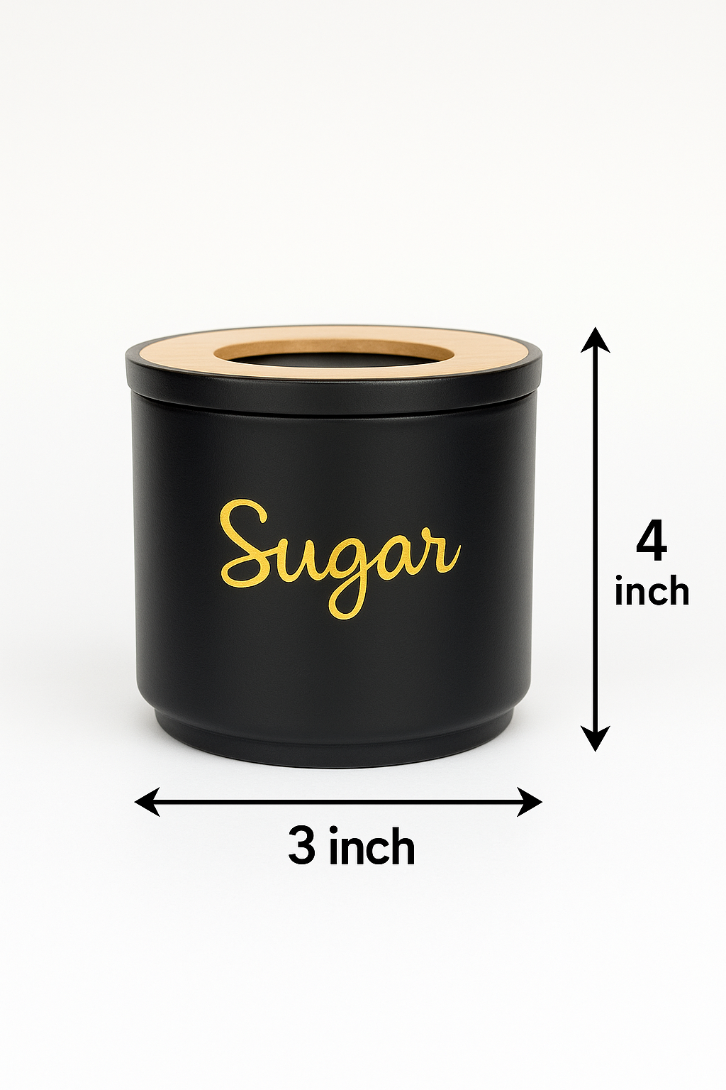 Matte Black Tea Coffee Sugar Container Set