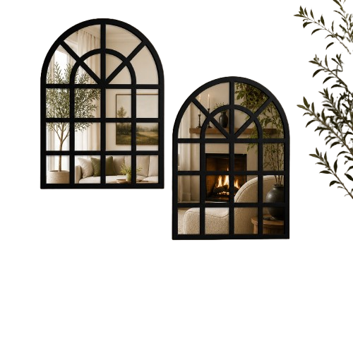 Arched Window Mirror Wall Decor Set of 2