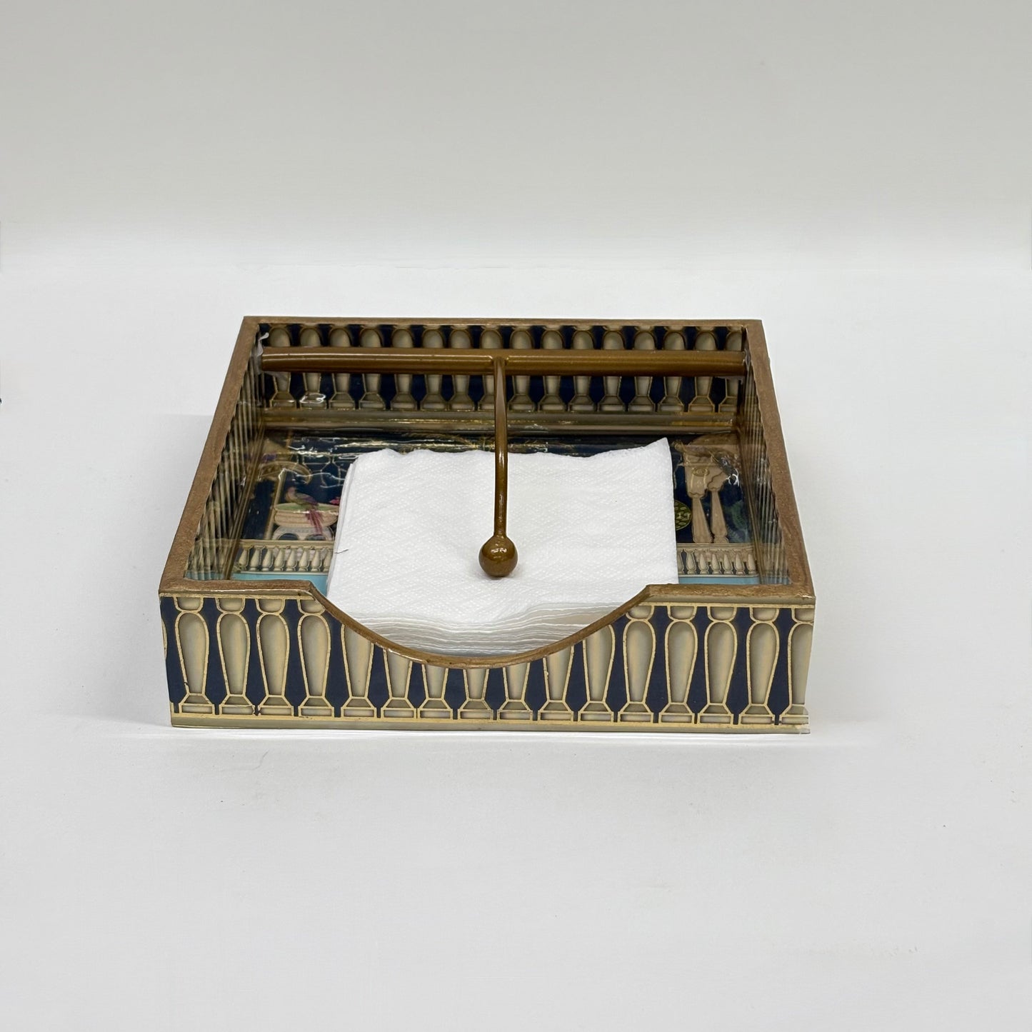 Luxury Brass Napkin Tissue with Classic Architectural Design