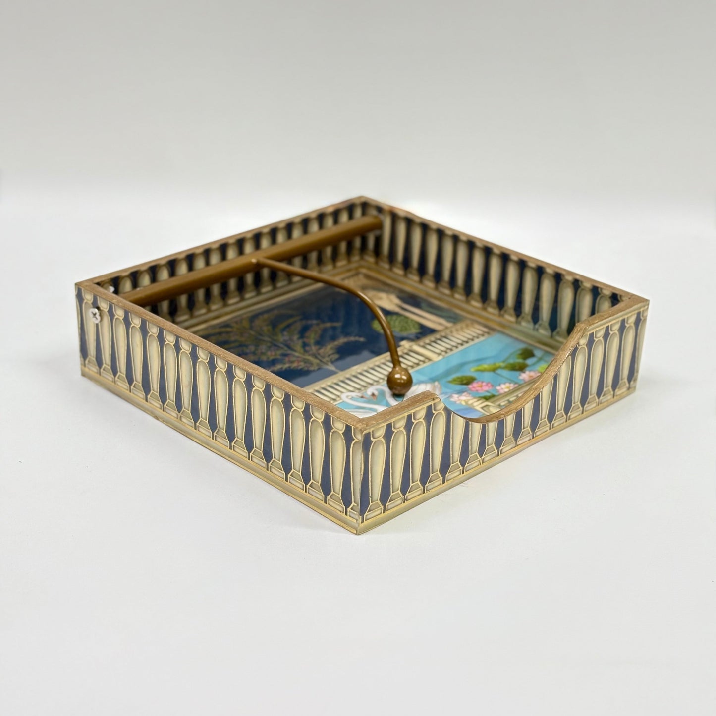 Luxury Brass Napkin Tissue with Classic Architectural Design