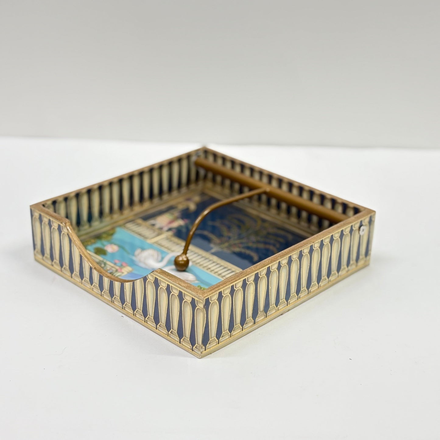 Luxury Brass Napkin Tissue with Classic Architectural Design
