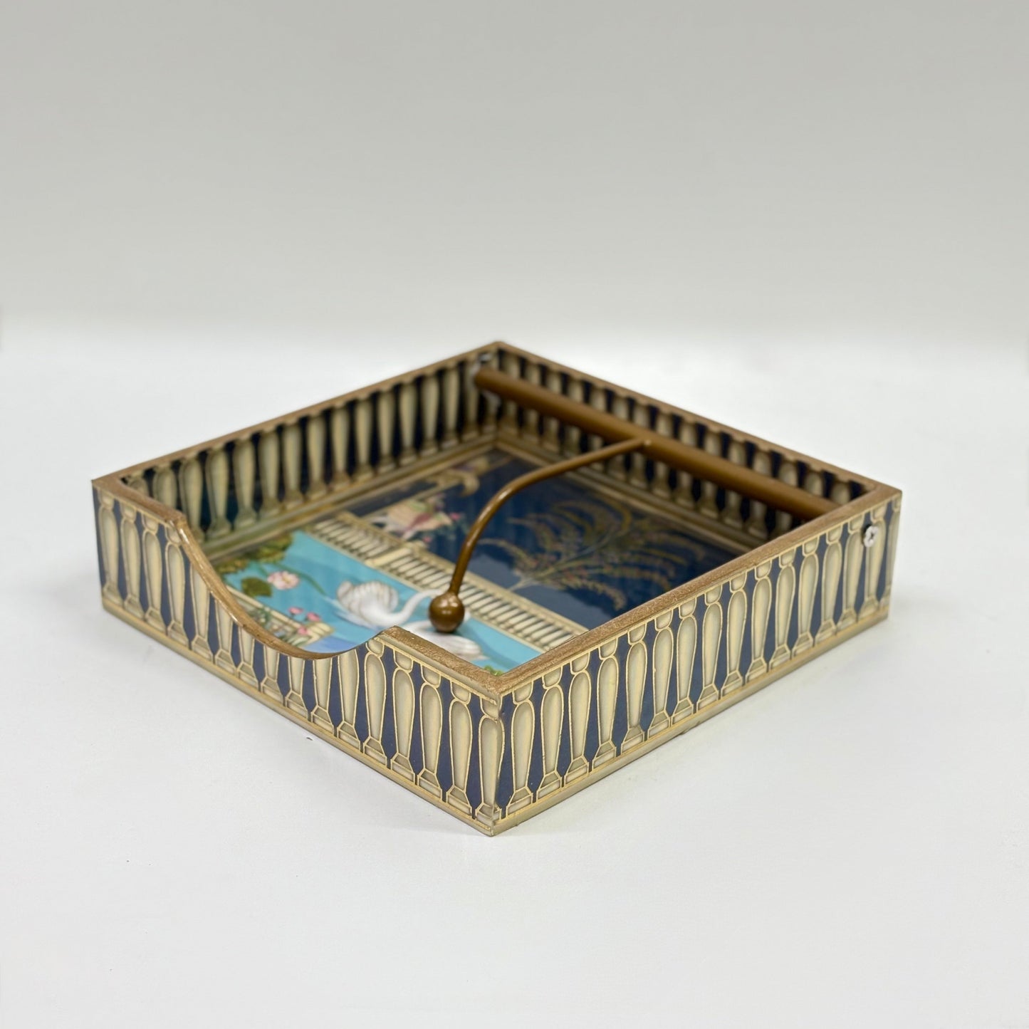 Luxury Brass Napkin Tissue with Classic Architectural Design