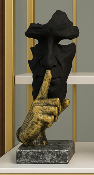 Trio of “Silent Expressions” Abstract Face & Hand Sculptures