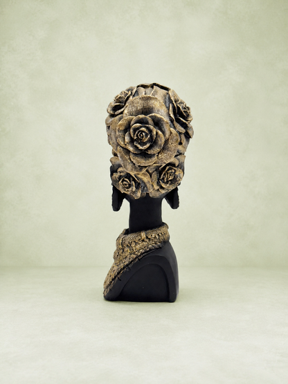 African queen bust golden rose embedded best house warming gift Item