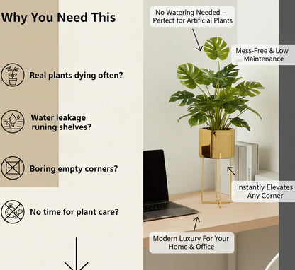 Best Brass Indoor Planter for artificial Plants specifications Top selling product
