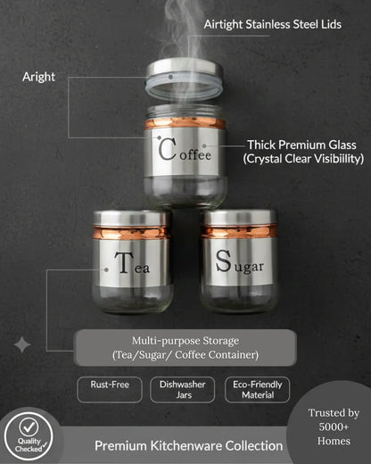 Best Quality Glass Storage Container with airtight  lids, kitchen organiser/ kitchen decor 