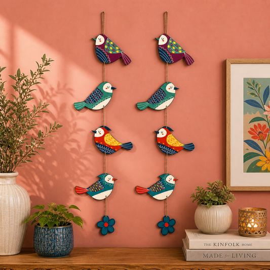Colorful Birds Decorative MDF Wooden Wall Decor for Home