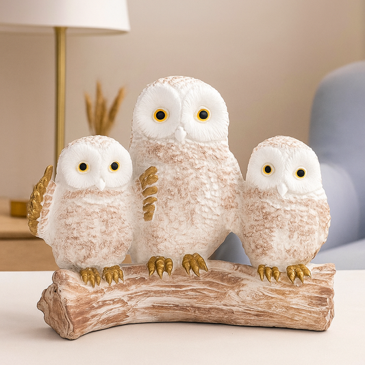 TrioWise Owl Family Figurine