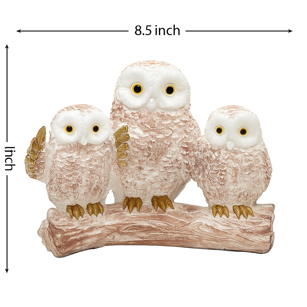 TrioWise Owl Family Figurine