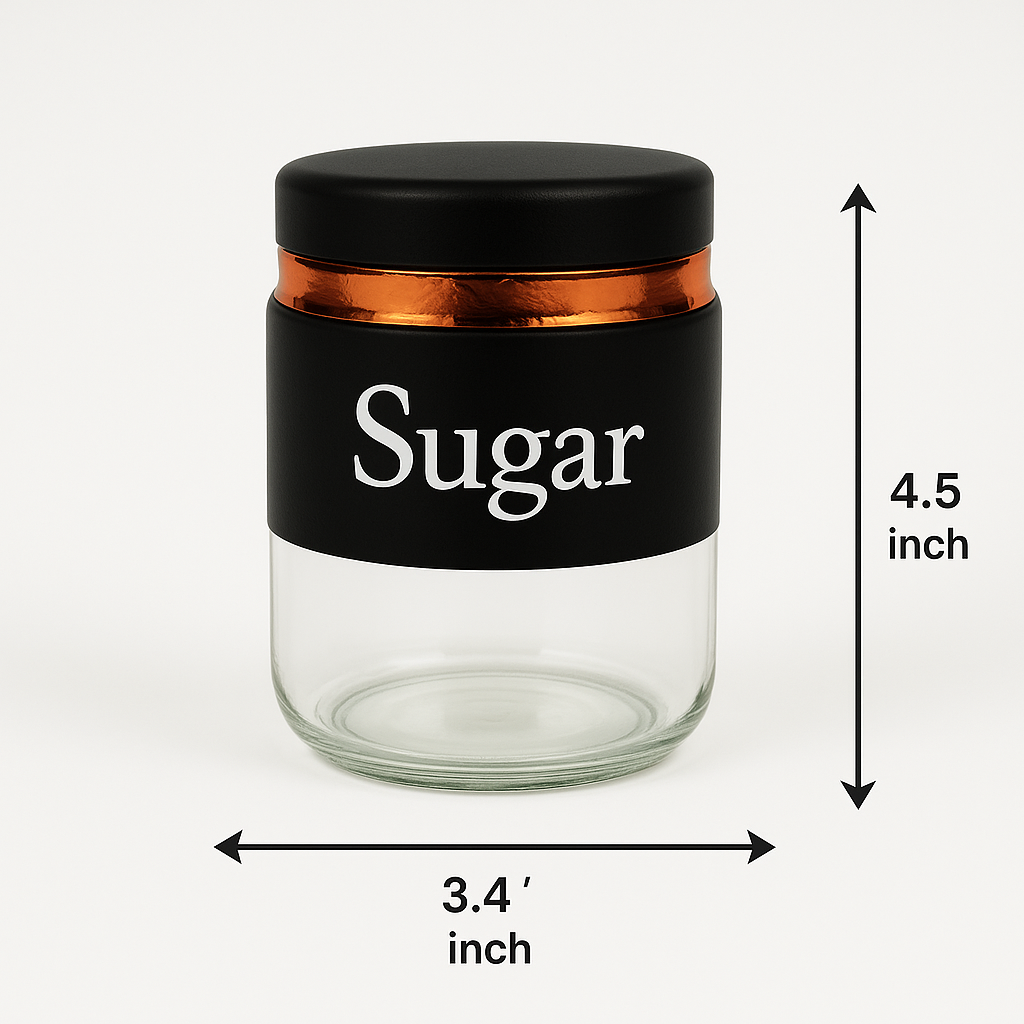 Modern Black Tea Sugar Coffee Canister Trio