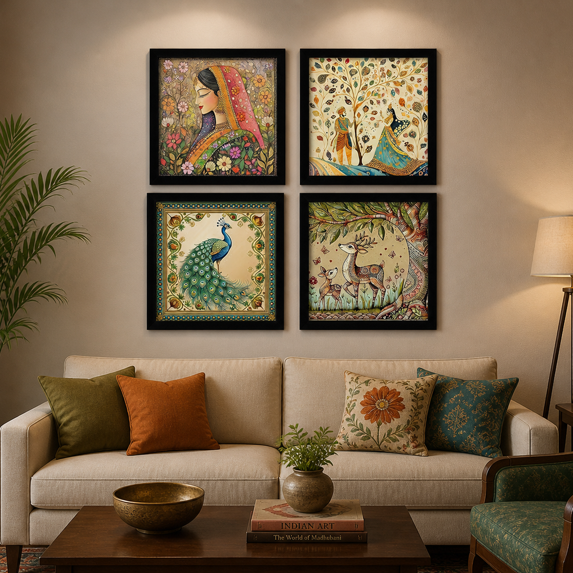 Rangriti Madhubani Heritage Framed Wall Art