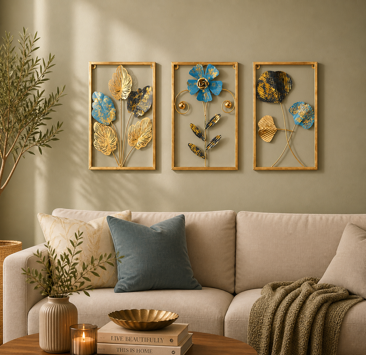 Leaves Metal Floral Wall Decor Set of 3