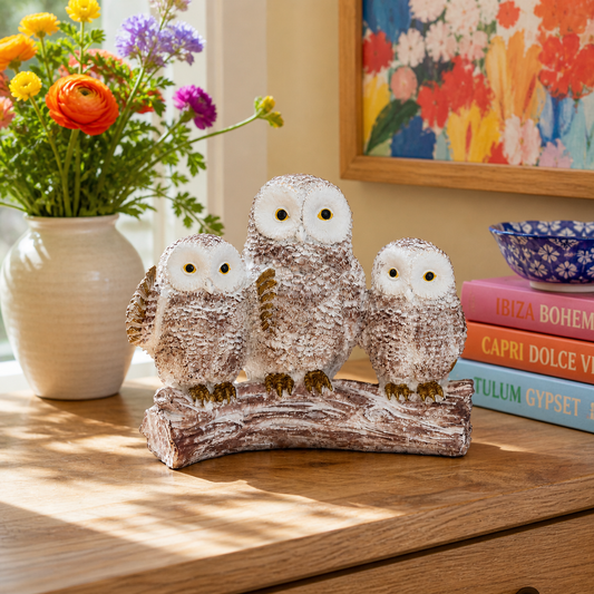 Vastu Owl family showpiece for wealth attraction 