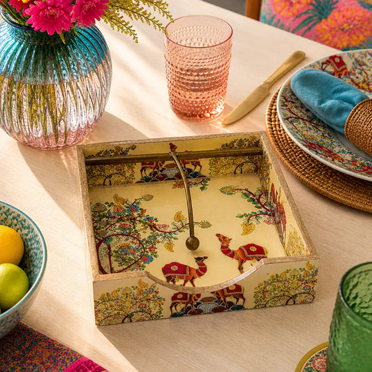 Vintage Rajasthani Artwork Inspired Tissue Paper Holder 