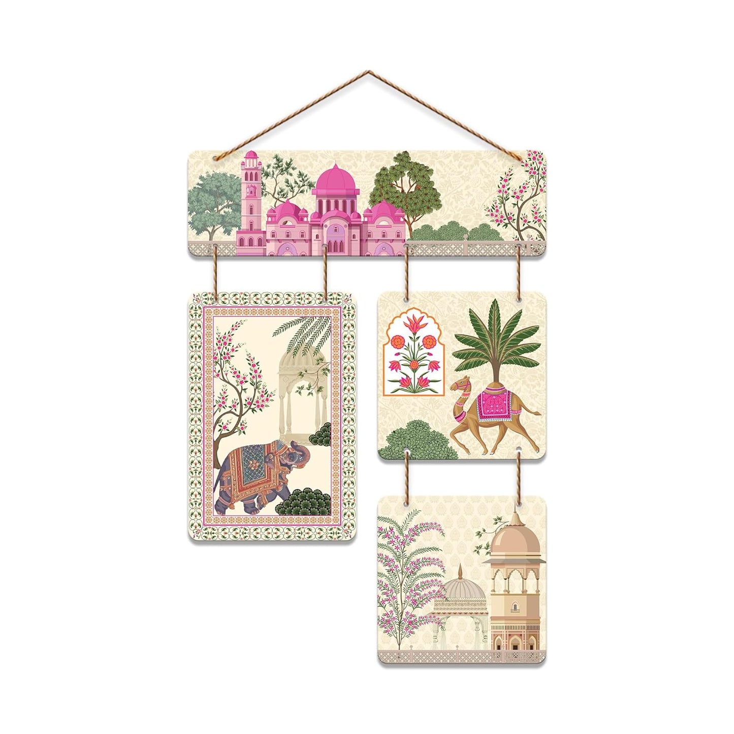 Mughal Heritage Multi-Panel Wooden Wall Hanging