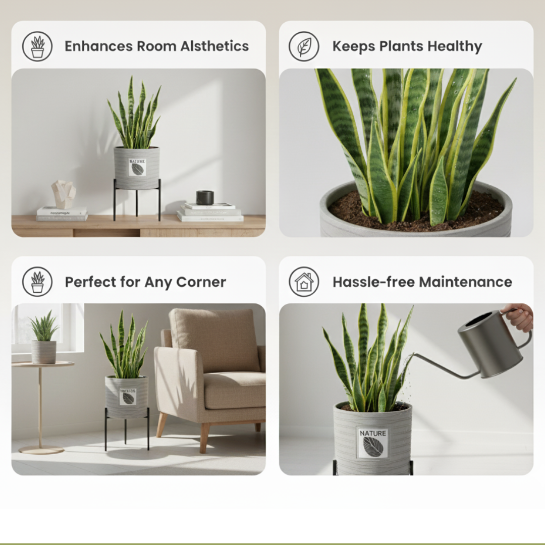 EcoLeaf Ceramic Planter