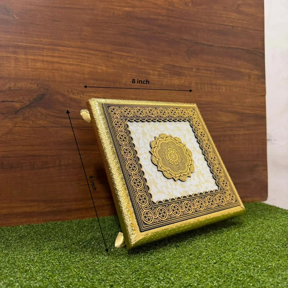 Traditional Pooja Chowki with Elegant Floral Design