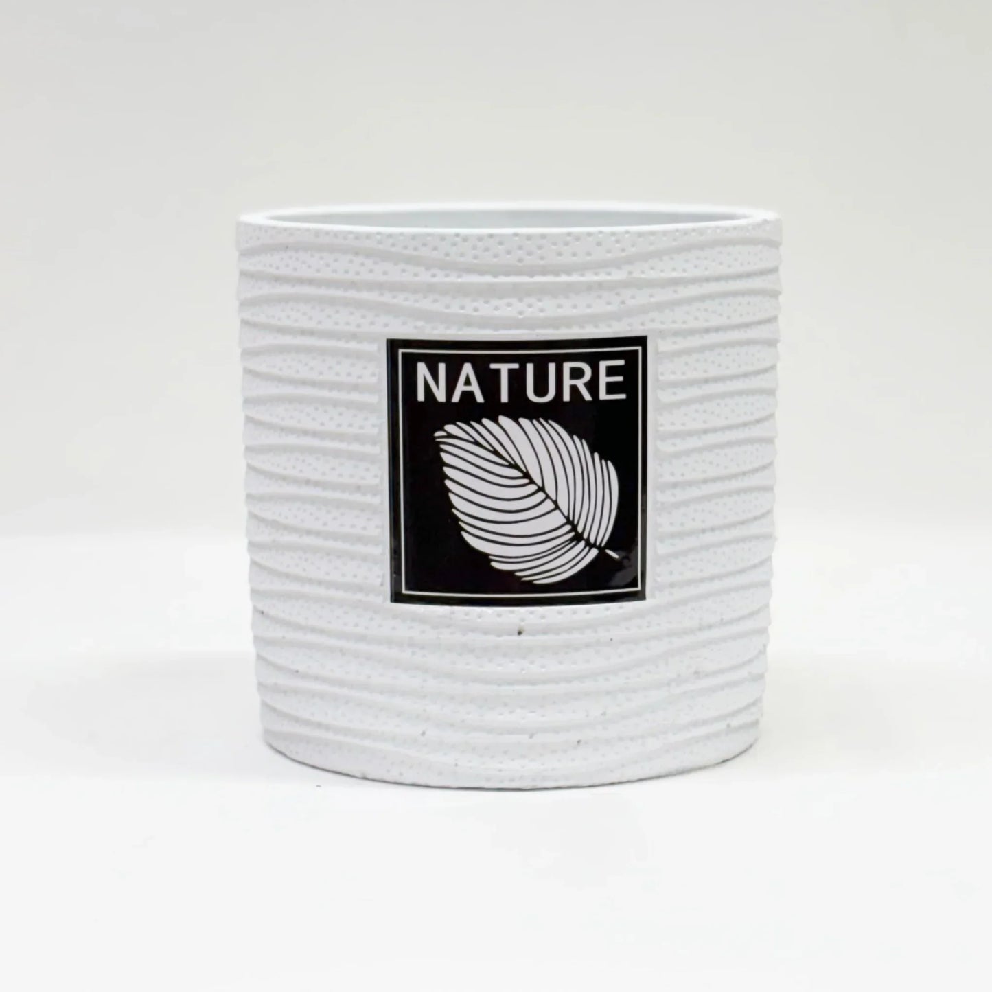 textured white indoor planter 