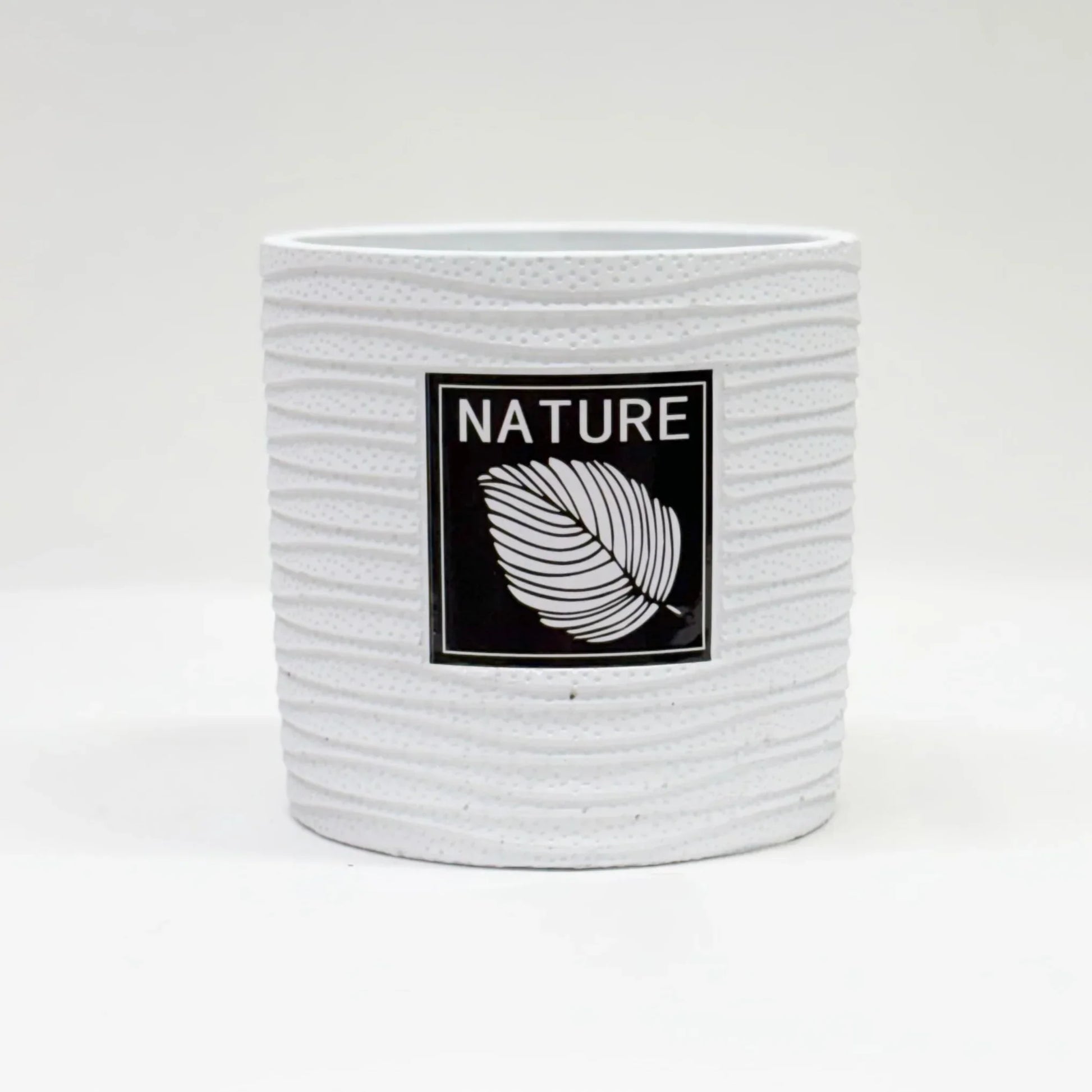 textured white indoor planter 