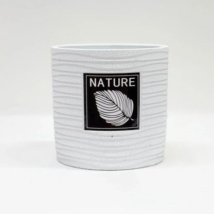 textured white indoor planter 